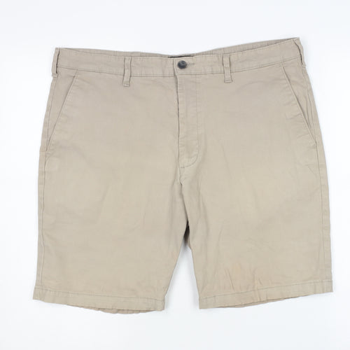 Marks and Spencer Men's Beige Chino Shorts, Size 38
