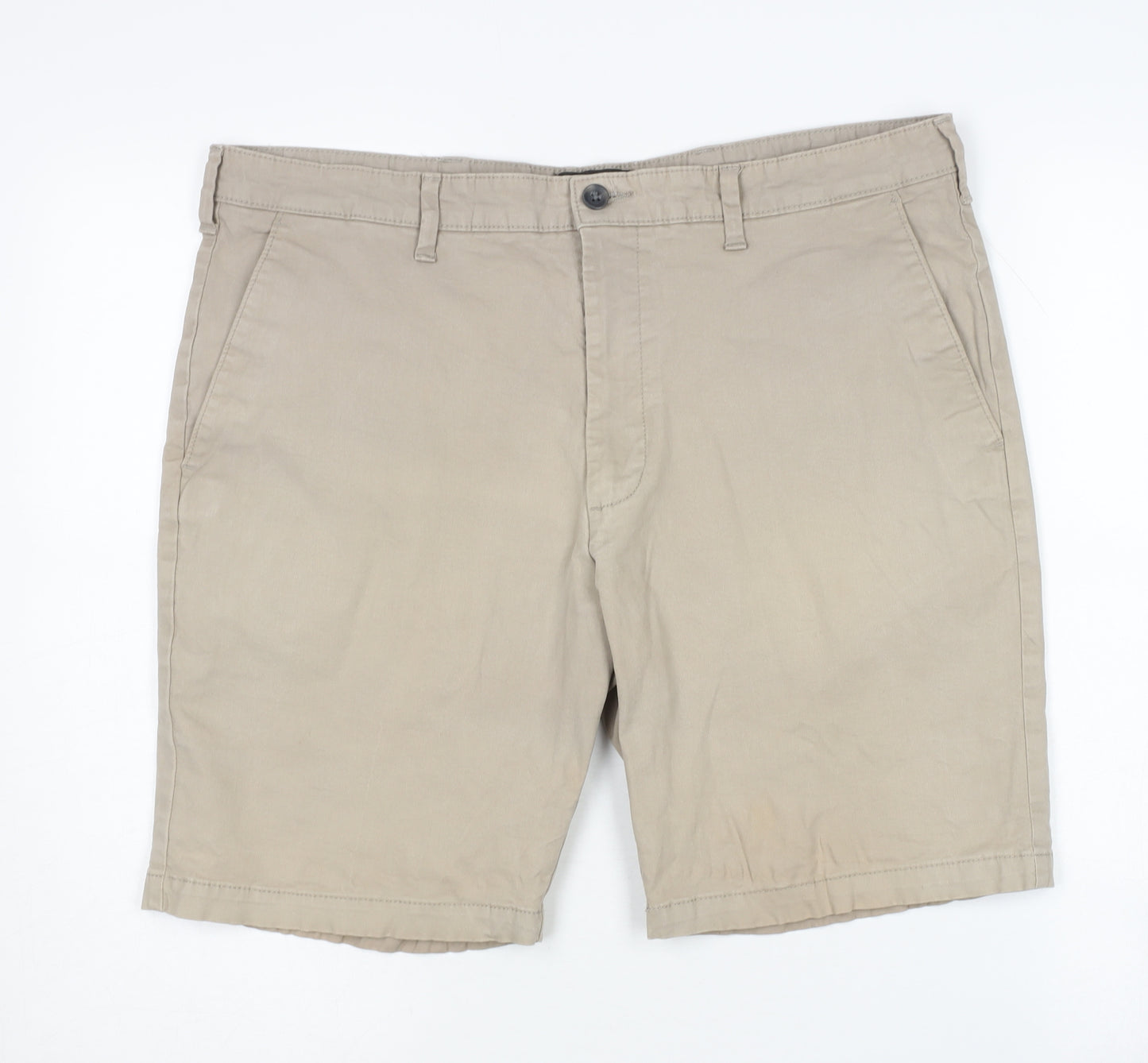 Marks and Spencer Men's Beige Chino Shorts, Size 38