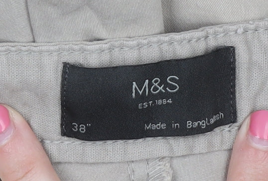 Marks and Spencer Men's Beige Chino Shorts, Size 38