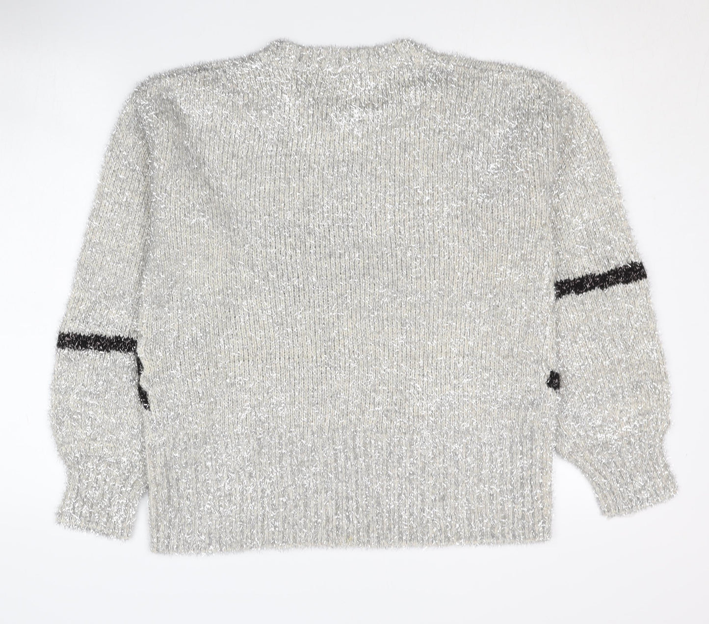 Next Women's Grey Star Pullover Jumper, Size S, Crew Neck