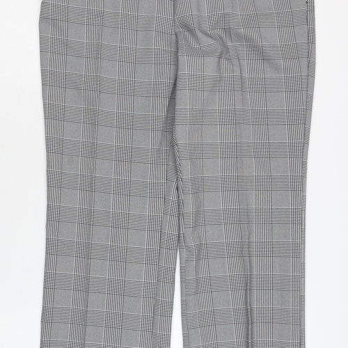 Kaleidoscope Women's Checked Trousers, Size 16, Grey