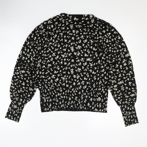 Marks and Spencer Women's Black Animal Print Pullover Jumper, Size 14