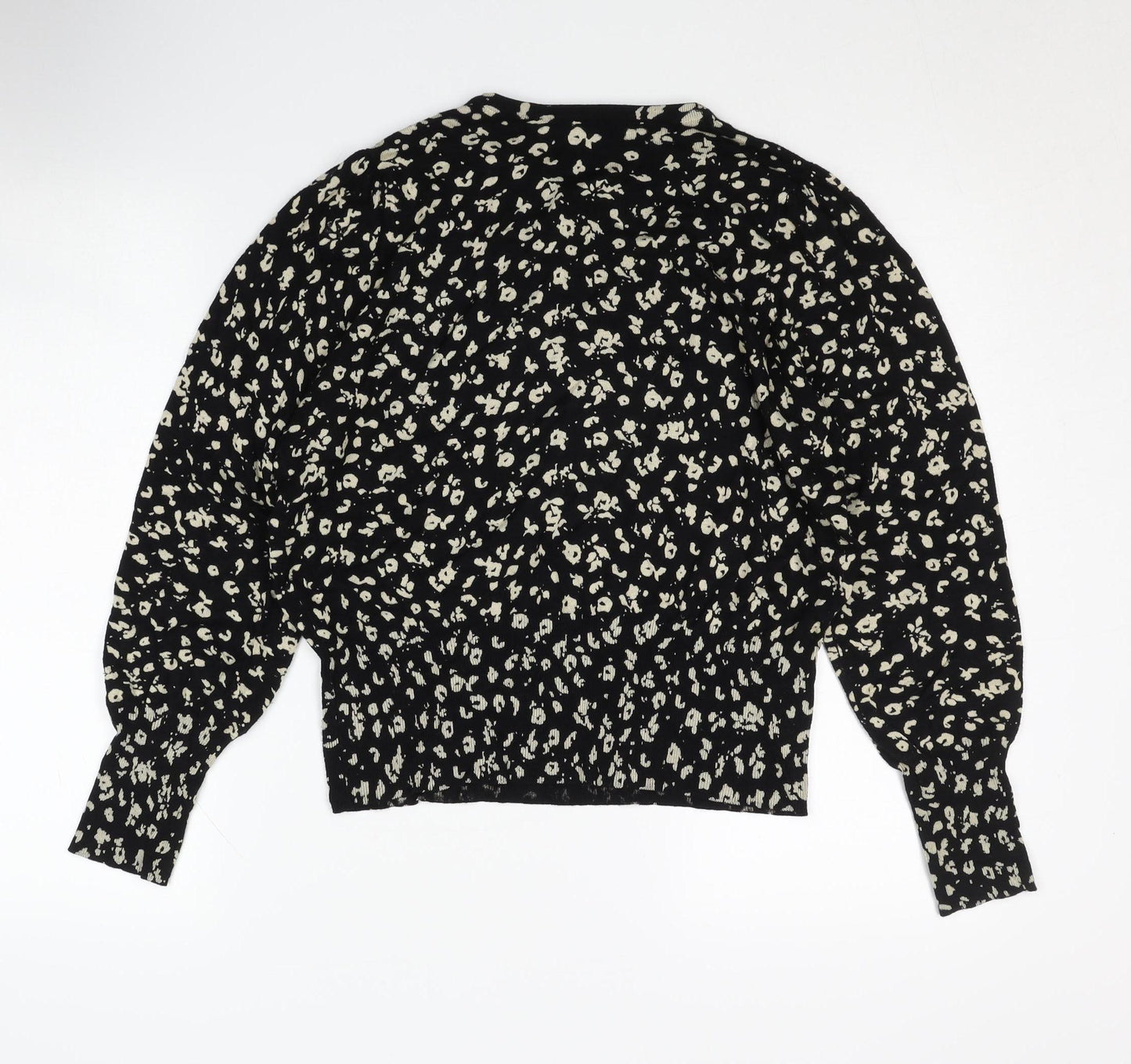 Marks and Spencer Women's Black Animal Print Pullover Jumper, Size 14