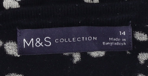 Marks and Spencer Women's Black Animal Print Pullover Jumper, Size 14