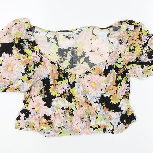Topshop Women's Multicoloured Floral Top Size 10