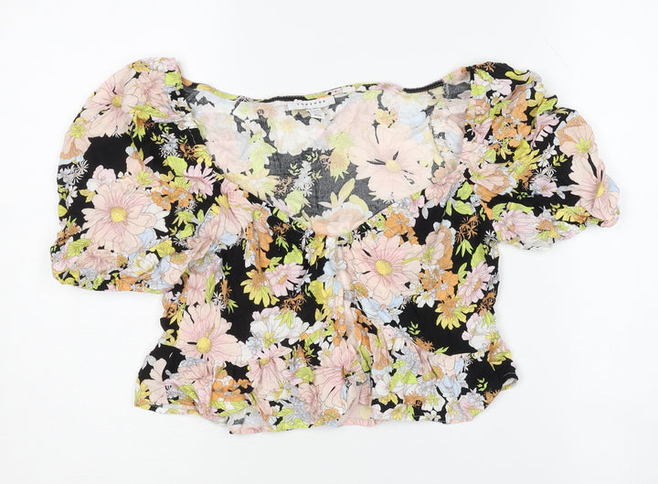 Topshop Women's Multicoloured Floral Top Size 10