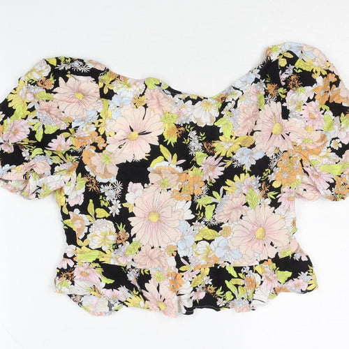 Topshop Women's Multicoloured Floral Top Size 10