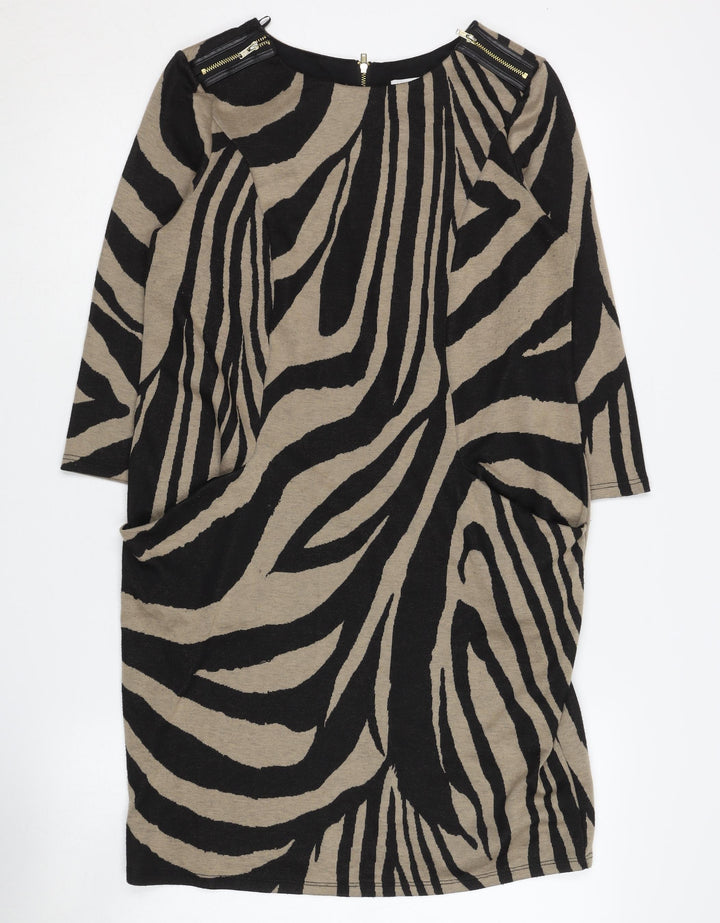 Wallis Petite Zebra Print Sheath Dress - Size 10