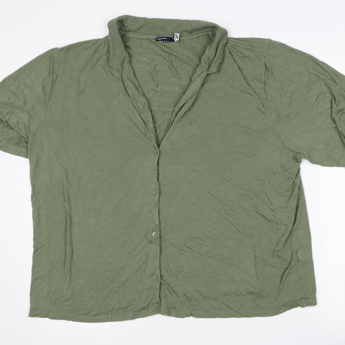 ASOS DESIGN Women's Green Viscose Shirt UK 18