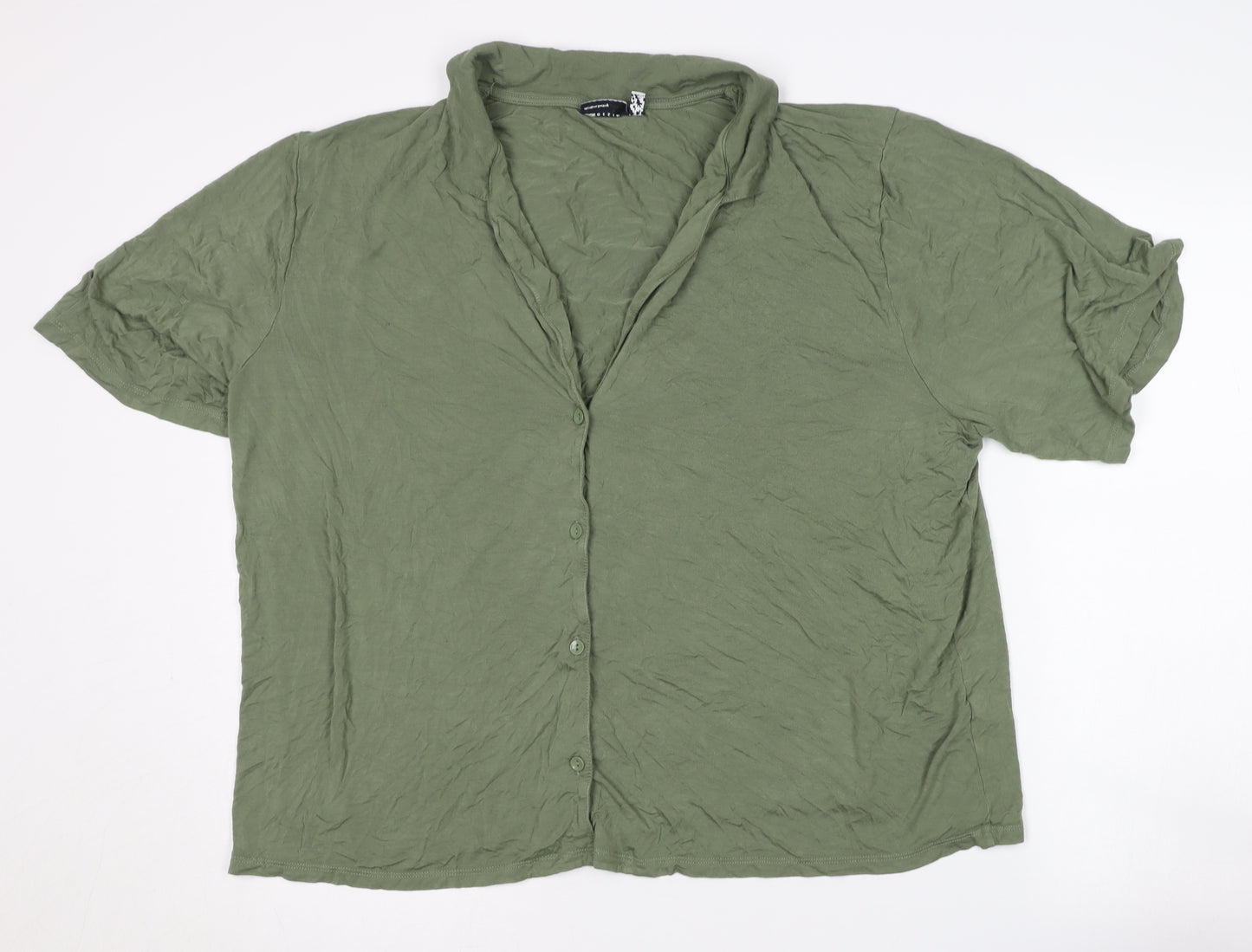 ASOS DESIGN Women's Green Viscose Shirt UK 18