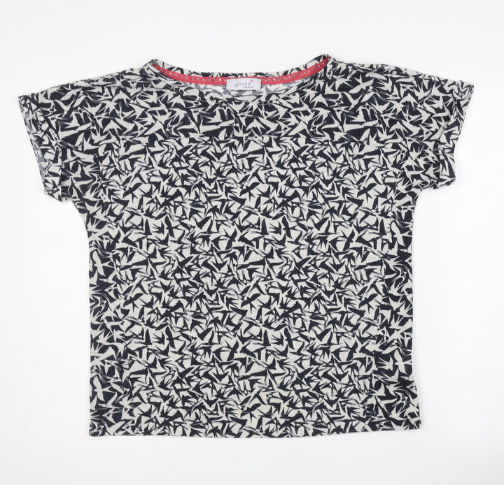Marks and Spencer Women's Black Animal Print T-Shirt, Size 10