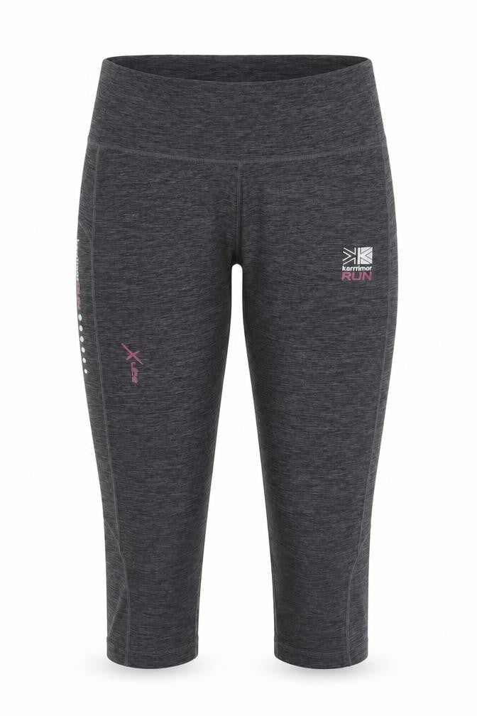 Front view of Karrimor Women's Black Cropped Running Leggings, size 8