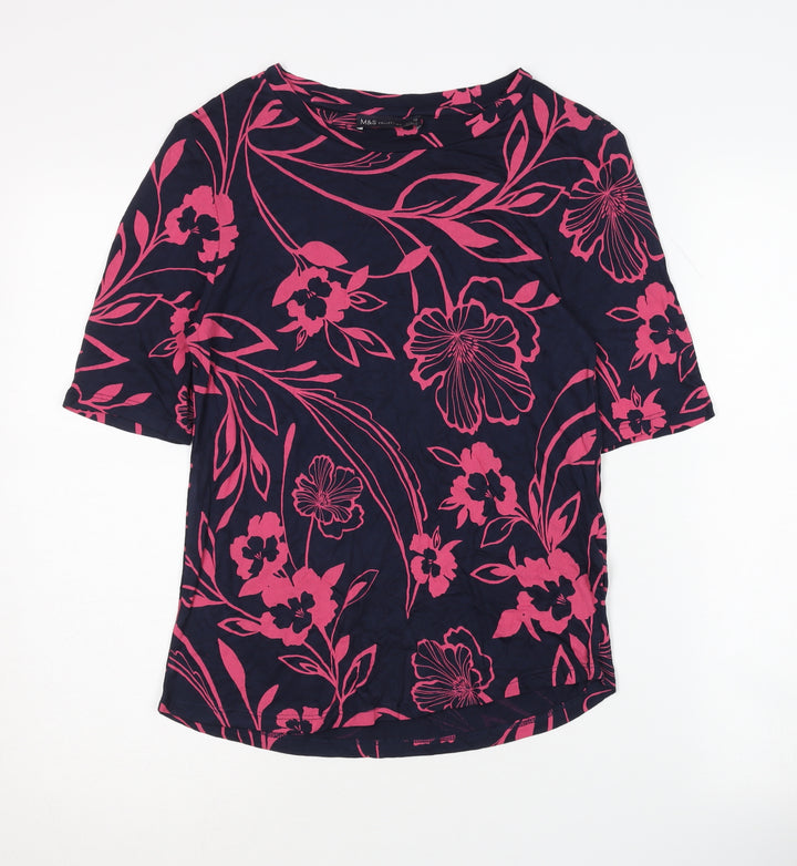 Marks and Spencer Women’s Floral T-Shirt, Size 10, Multicoloured