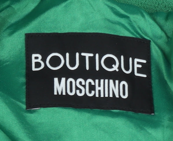 Boutique Moschino Green Wool Shift Dress, Women's 10