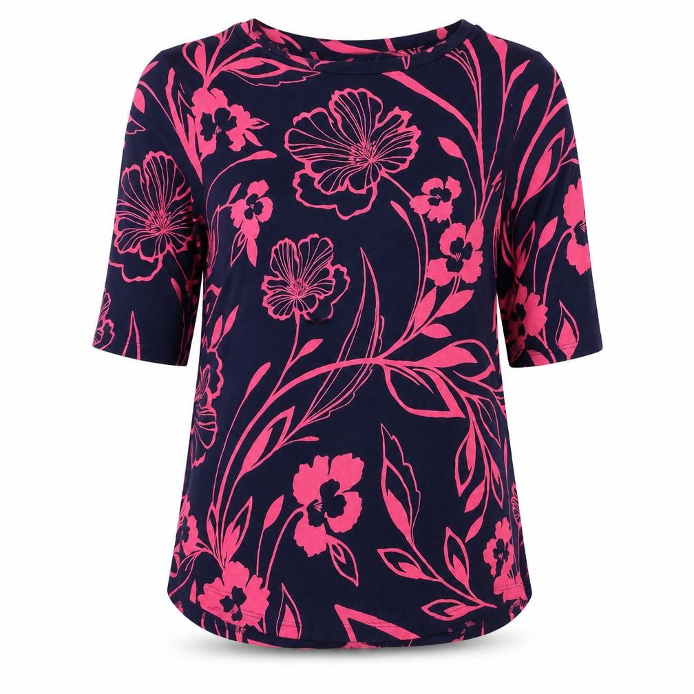 Front view of Marks & Spencer Women's Floral T-Shirt, size 10