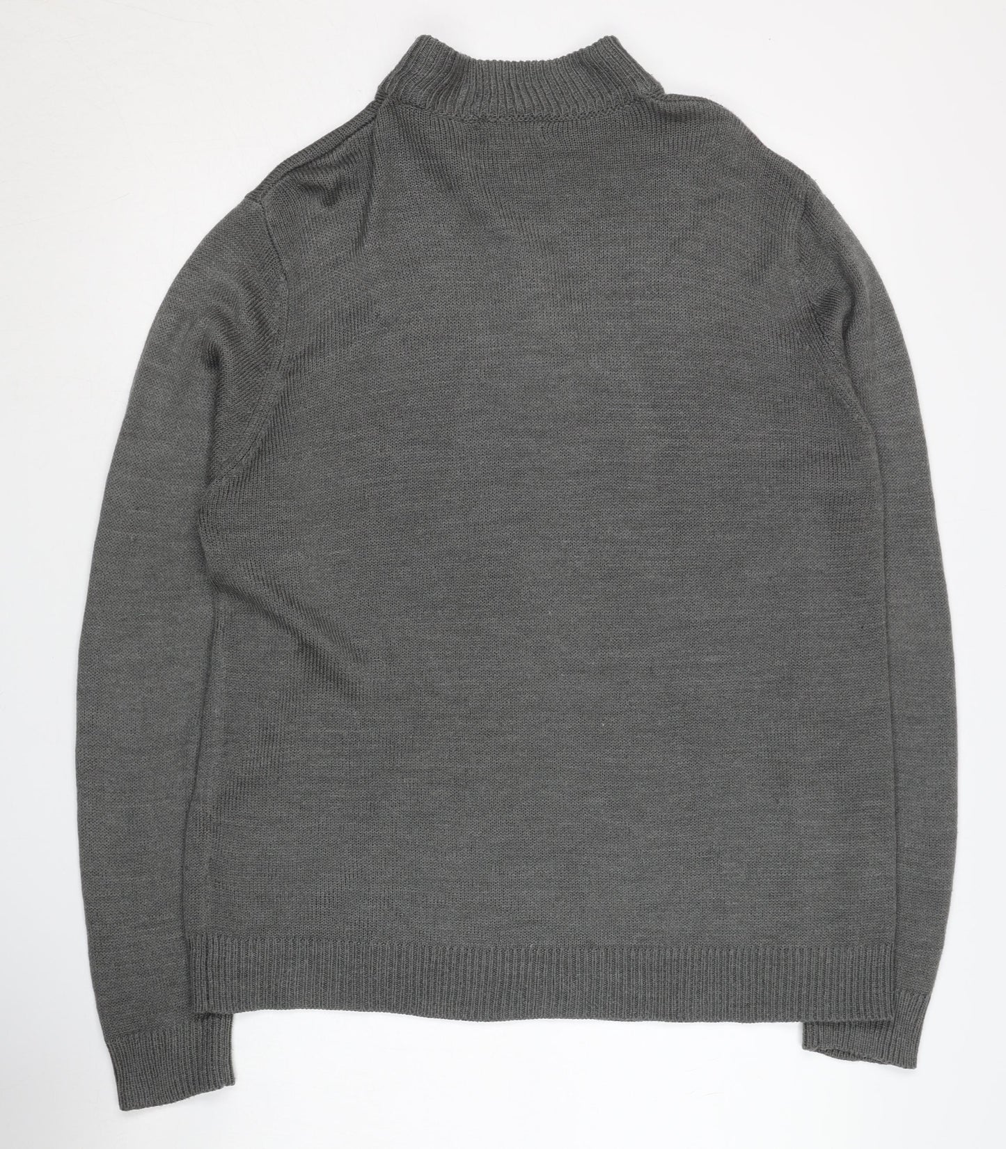 Brave Soul Men's Grey 1/4 Zip Knit Sweatshirt L