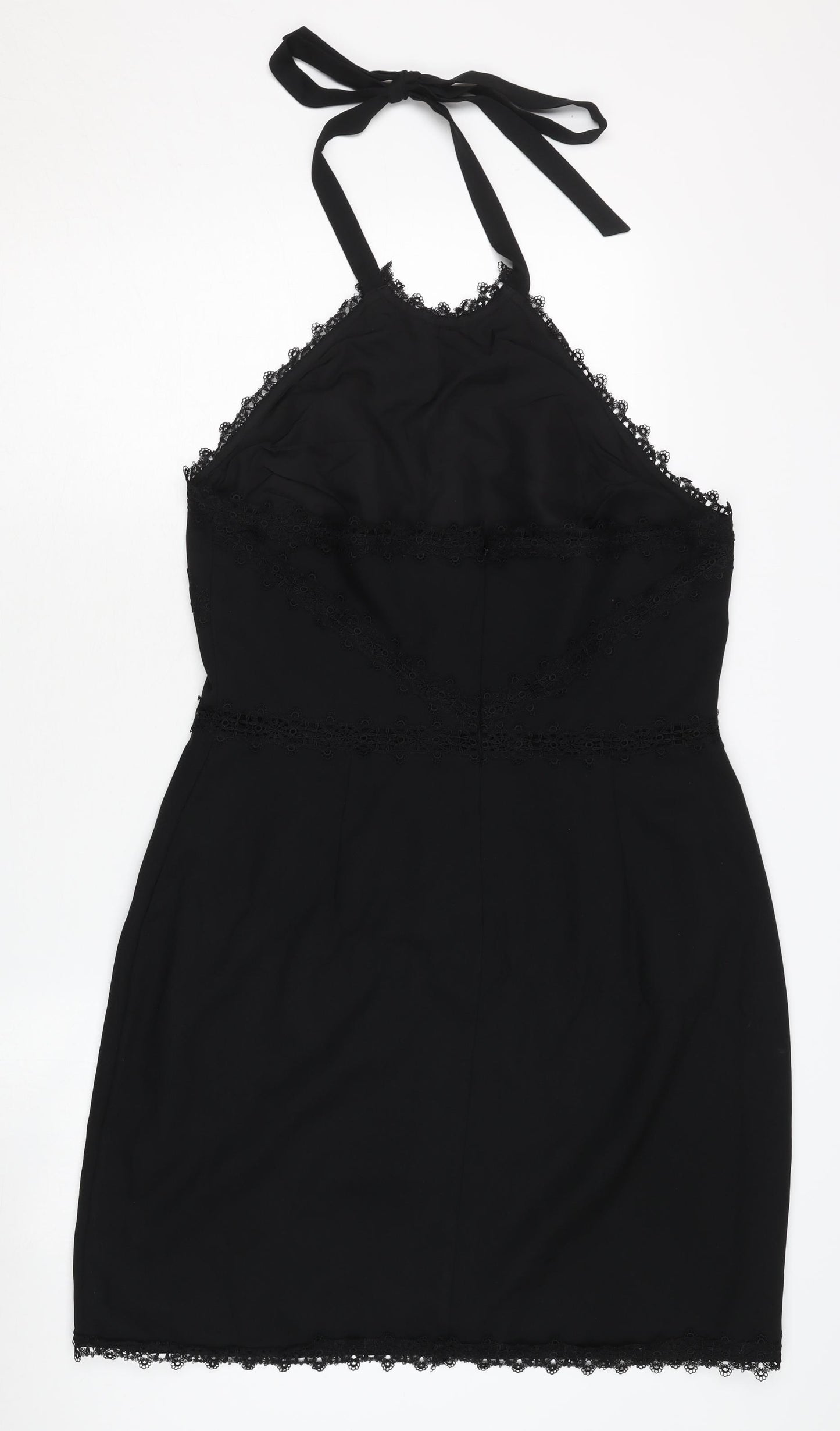 Oasis Women's Black Halter Dress, Size 16