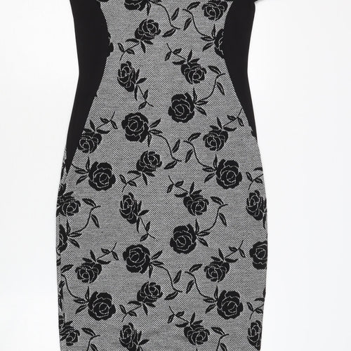 Blue Vanilla Women's Black Floral Sheath Dress