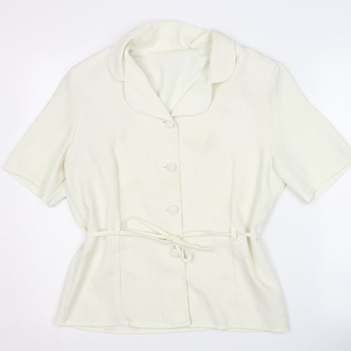 Simply Classic Women's Ivory Button-Up Blouse - Size 14