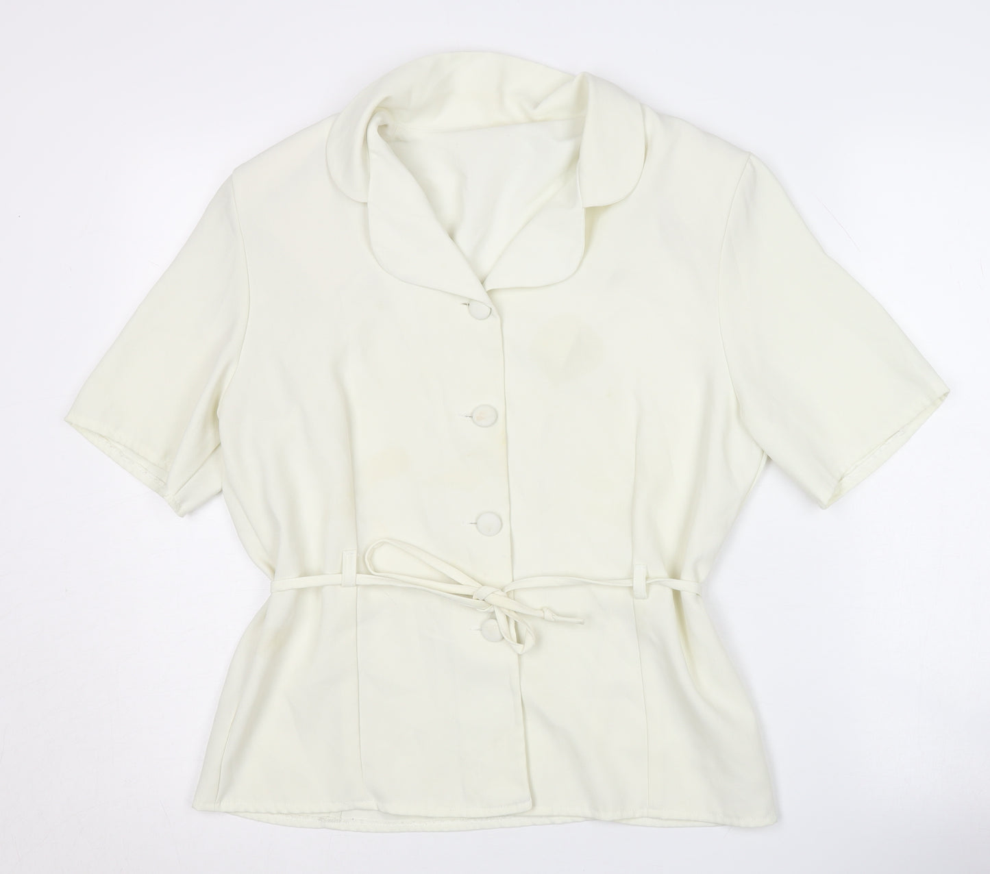 Simply Classic Women's Ivory Button-Up Blouse - Size 14