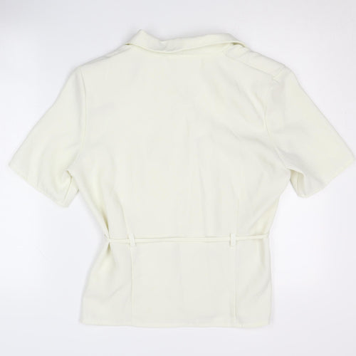 Simply Classic Women's Ivory Button-Up Blouse - Size 14