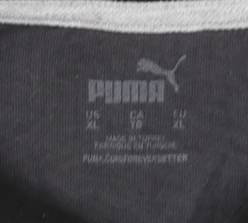 Puma Men's Grey Polo Shirt Large Short Sleeve