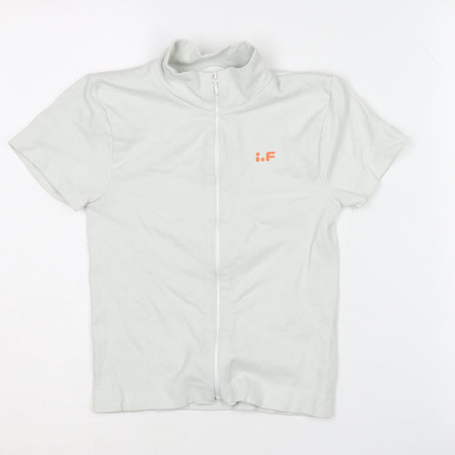 iets frans... Unisex White Mock Neck T-Shirt S