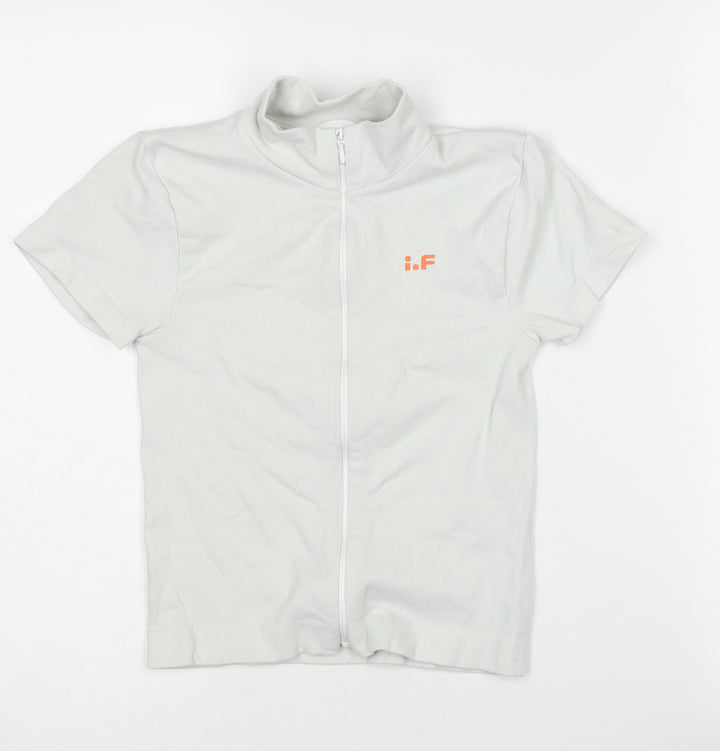 iets frans... Unisex White Mock Neck T-Shirt S
