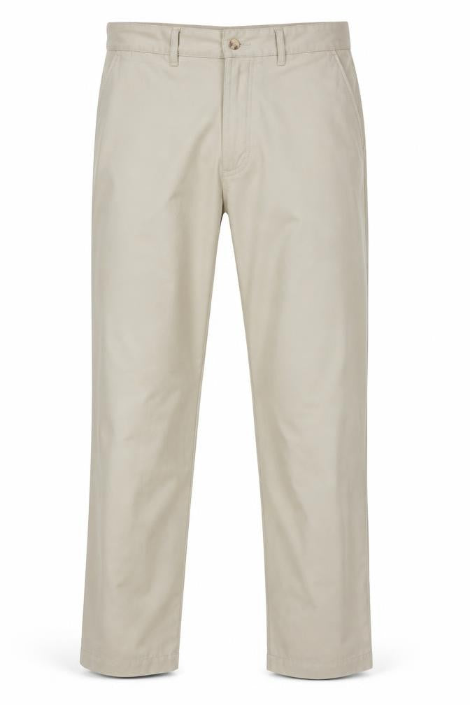 Front view of Cotton Traders Men's Beige Chino Trousers, size L