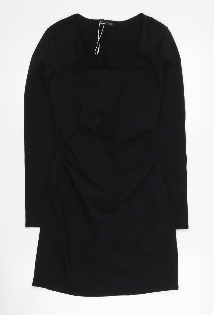 Bershka Women's Black Sheath Mini Dress XS