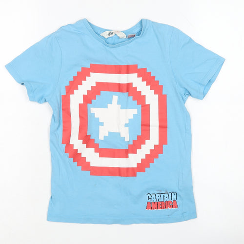 H&M Boys Blue Captain America T-Shirt 6-7 Years