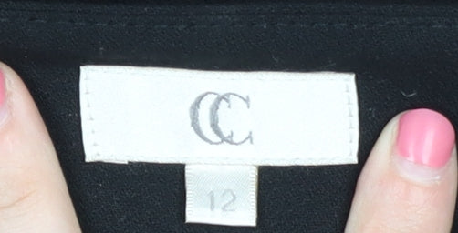 CC Women's Black Belted Trousers Size 12