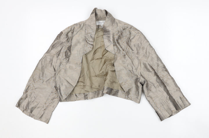 fee G Women's Beige Floral Shrug Size 10