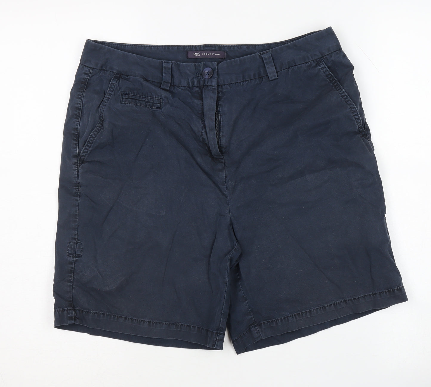 Marks and Spencer Women's Blue Chino Shorts Size 12