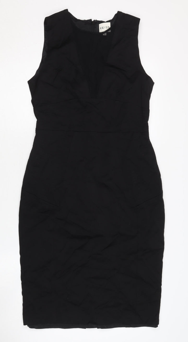 Reiss Women's Black V-Neck Dress Size 12
