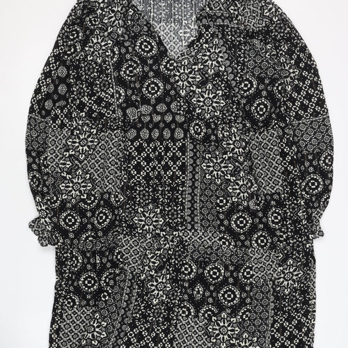 Marks and Spencer Black Floral Dress Size 14