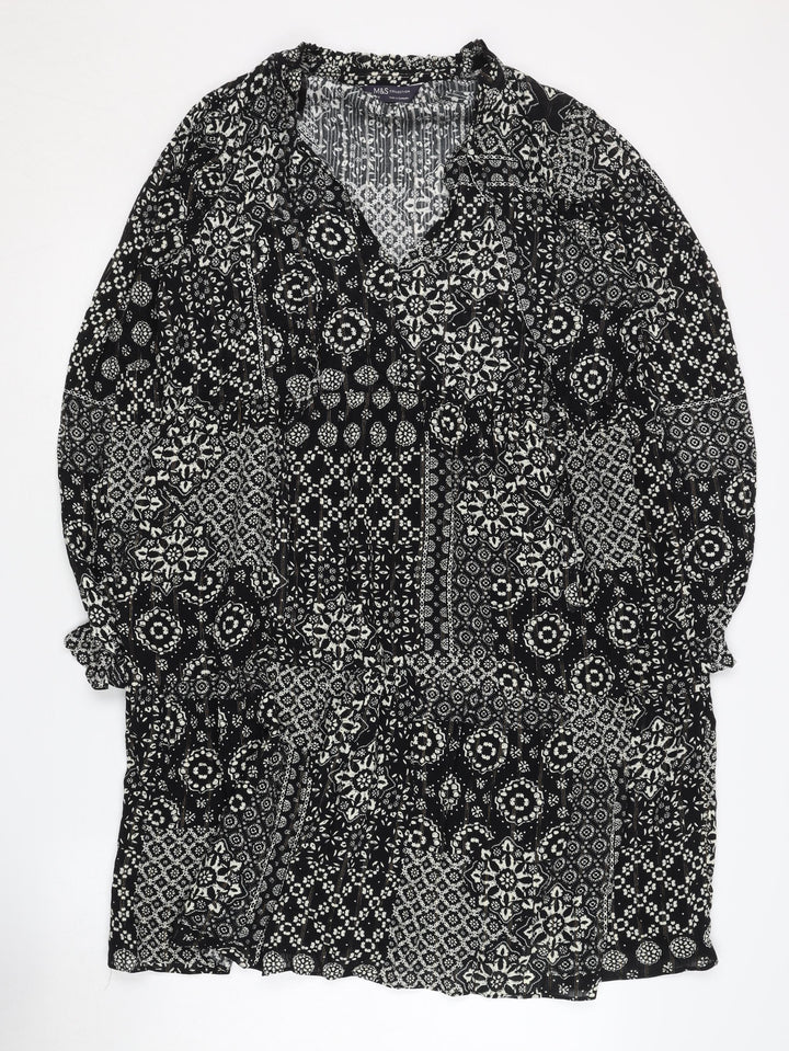 Marks and Spencer Black Floral Dress Size 14