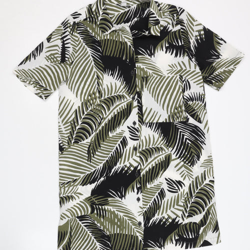 Topshop Women's Size 8 Petite Multicoloured Button-Up