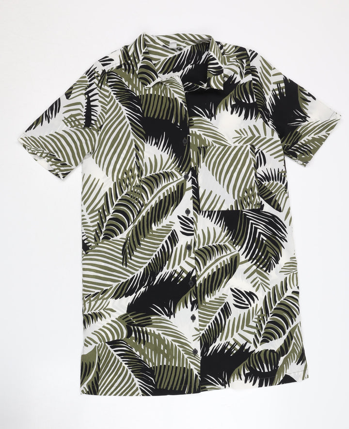 Topshop Women's Size 8 Petite Multicoloured Button-Up