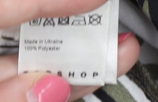 Topshop Women's Size 8 Petite Multicoloured Button-Up