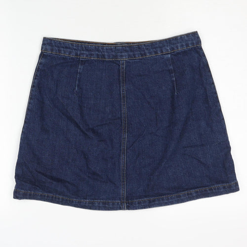 Topshop Women's Blue A-Line Denim Skirt Size 12