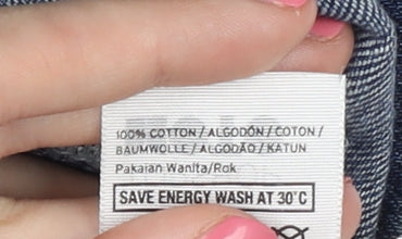 Topshop Women's Blue A-Line Denim Skirt Size 12