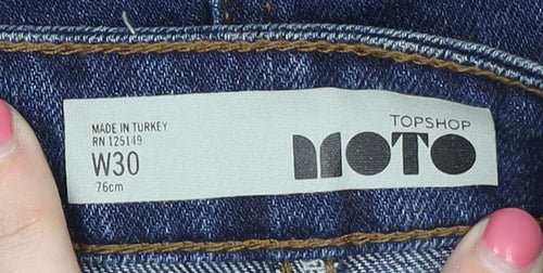 Topshop Women's Blue A-Line Denim Skirt Size 12