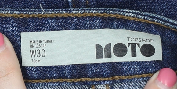 Topshop Women's Blue A-Line Denim Skirt Size 12