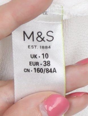 Marks and Spencer Women’s White Basic T-Shirt UK 10
