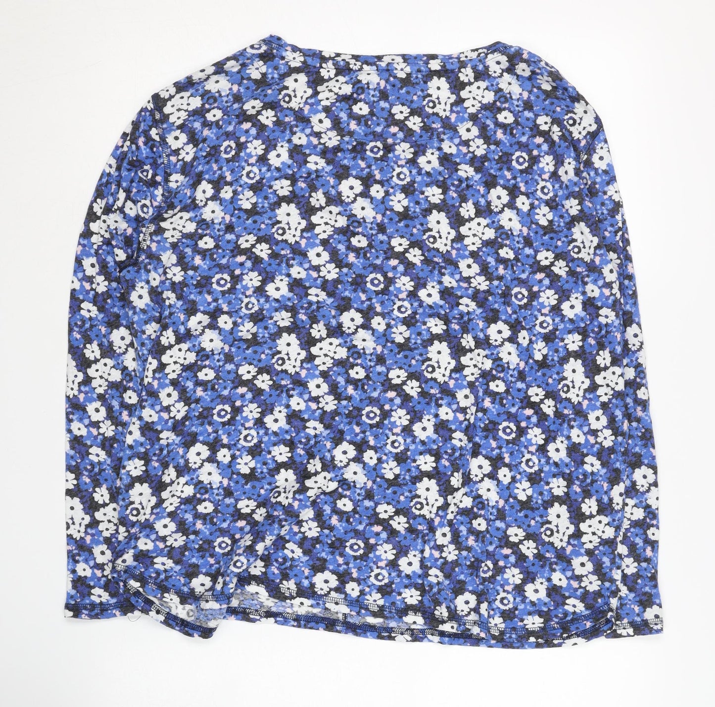 Marks and Spencer Women's Blue Floral Jersey T-Shirt Size 16