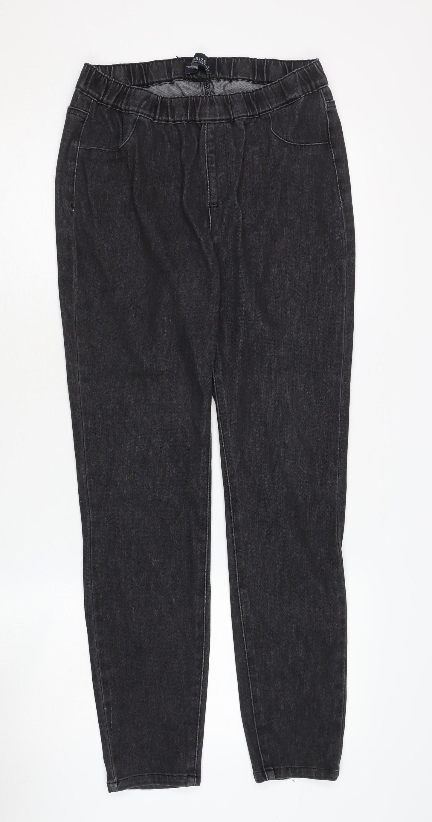 Arizona Women's Black Elastic Waist Jeans Size 14