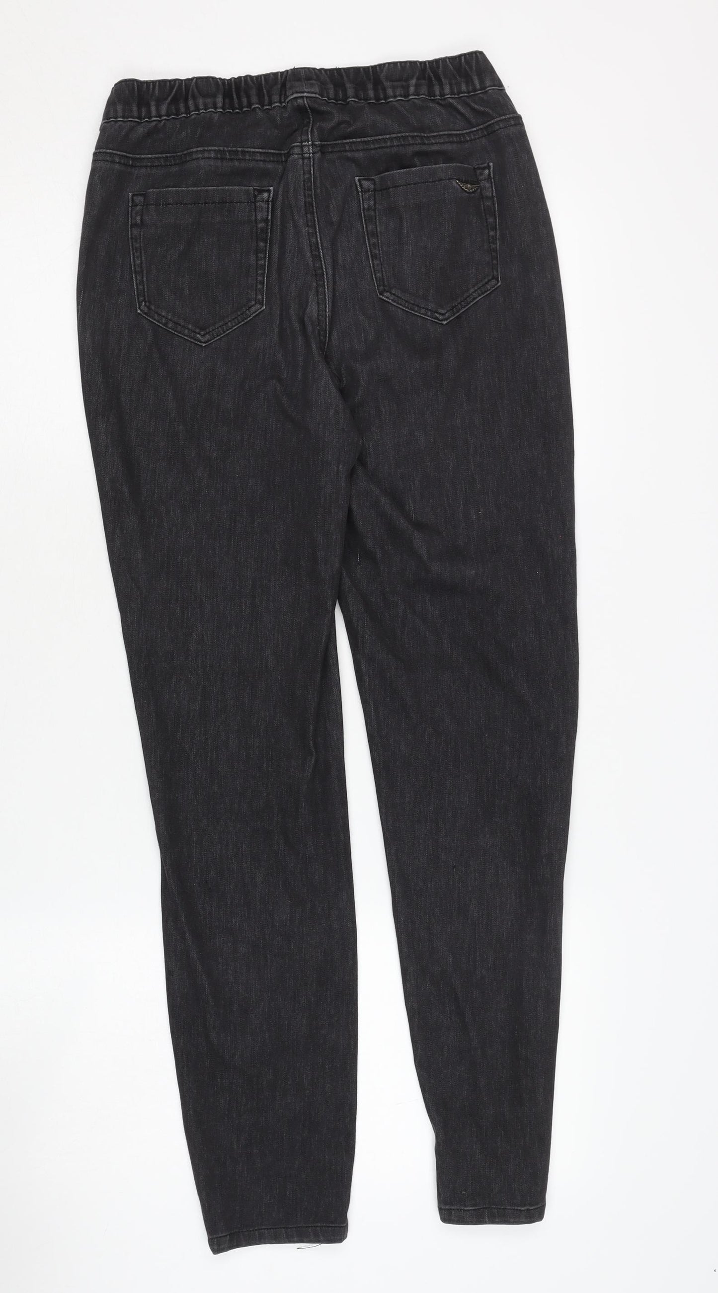 Arizona Women's Black Elastic Waist Jeans Size 14