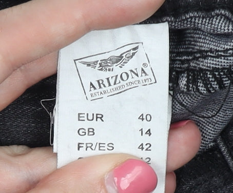 Arizona Women's Black Elastic Waist Jeans Size 14