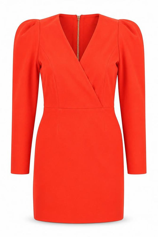Front view of River Island Women’s Orange Bodycon Dress, size UK 12
